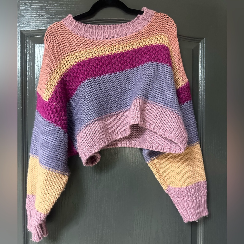 Altar’d State Cropped Striped Sweater